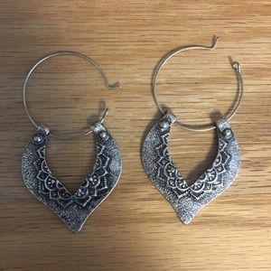 Silver Hoop Dangly Earrings